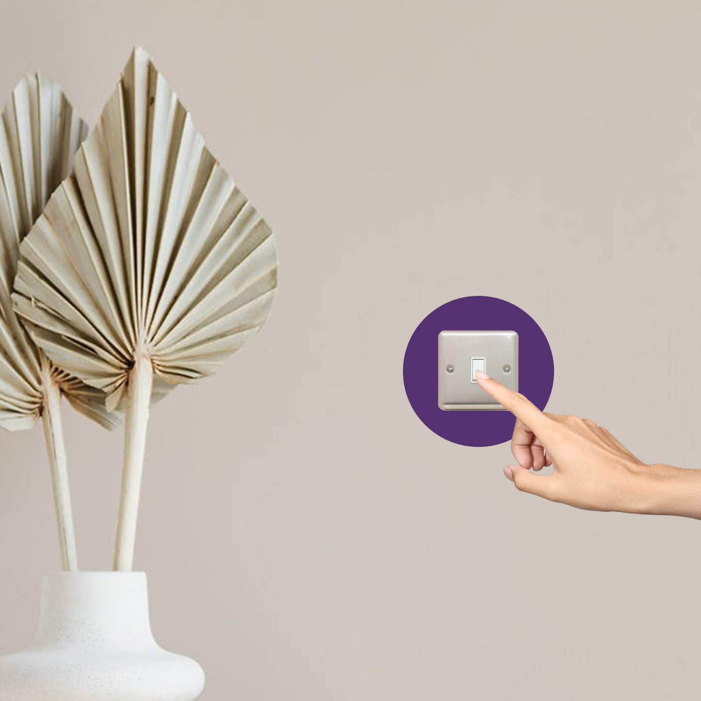 round acrylic single light switch surround