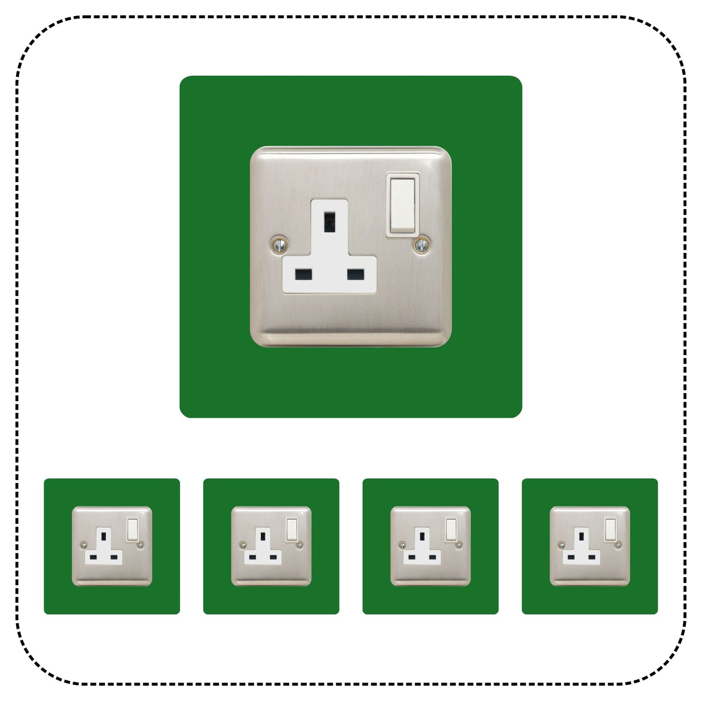 set of 5 acrylic single socket surrounds