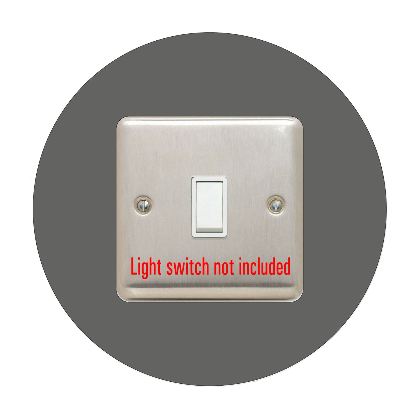 round acrylic single light switch surround in silver mirror