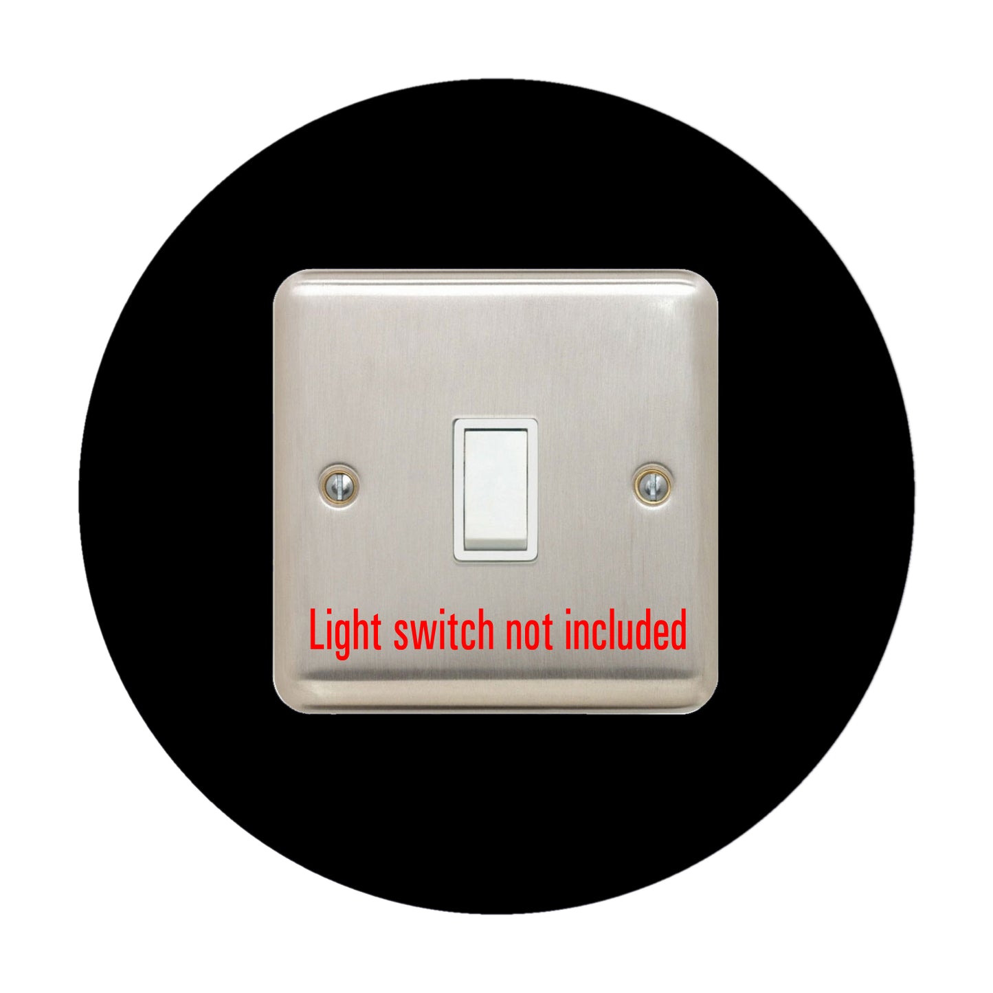 round acrylic single light switch surround in dark grey