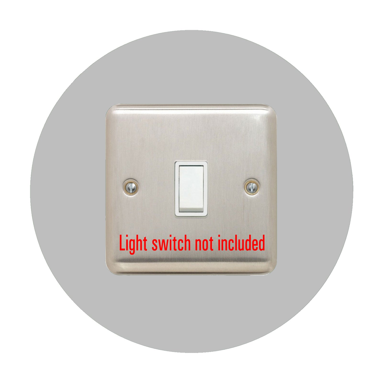 round acrylic single light switch surround in white
