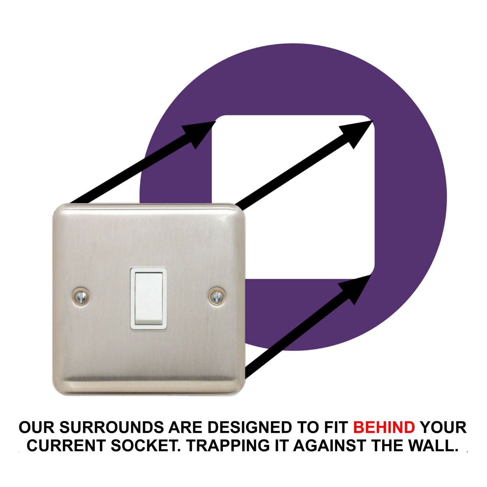 round acrylic single light switch surround