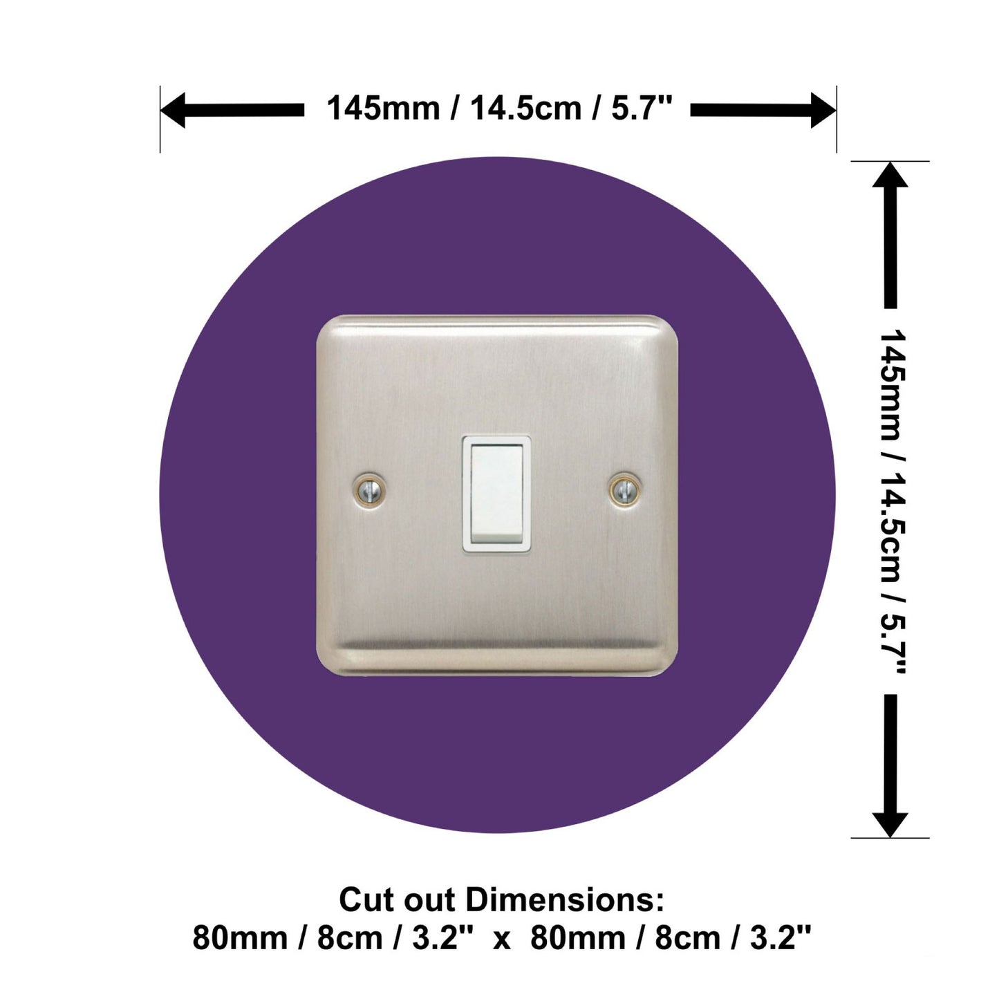 round acrylic single light switch surround