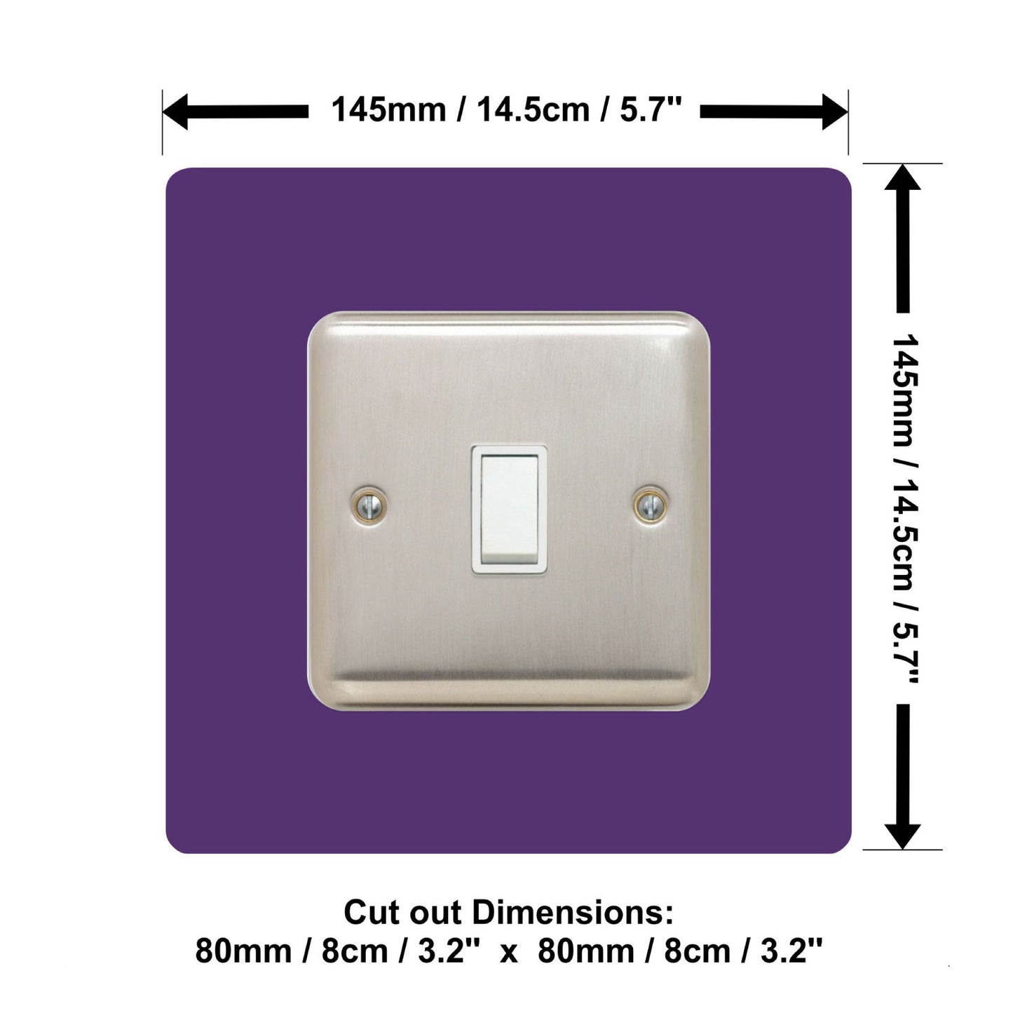 acrylic single light switch surround in light blue
