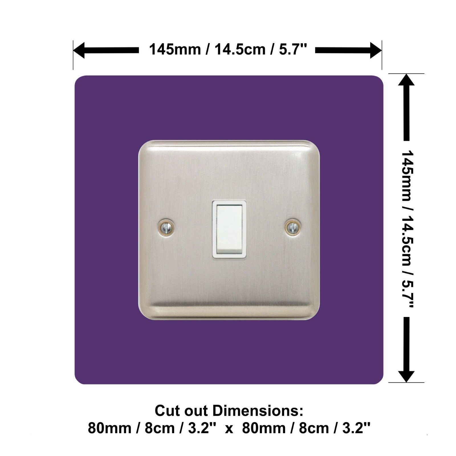 acrylic single light switch surround in light blue
