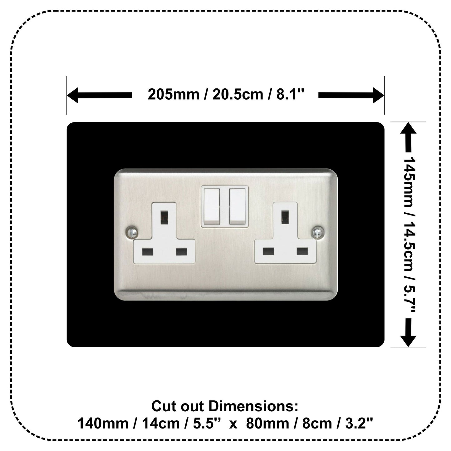 Set of 5 Double Socket Surrounds