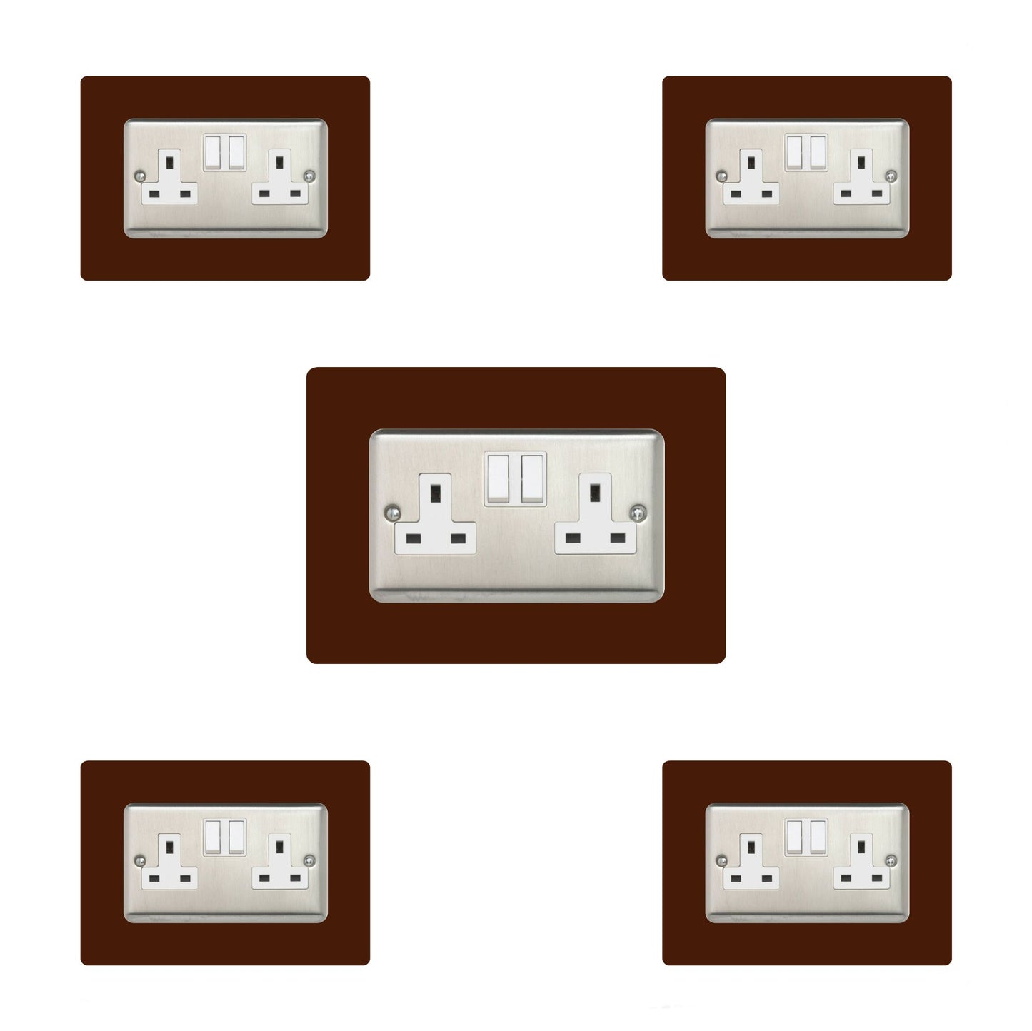Set of 5 Double Socket Surrounds