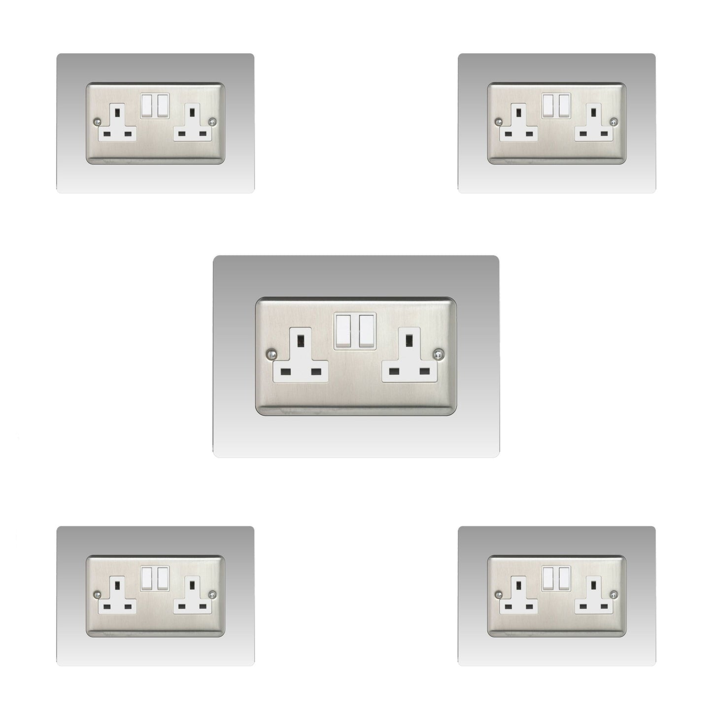 Set of 5 Double Socket Surrounds