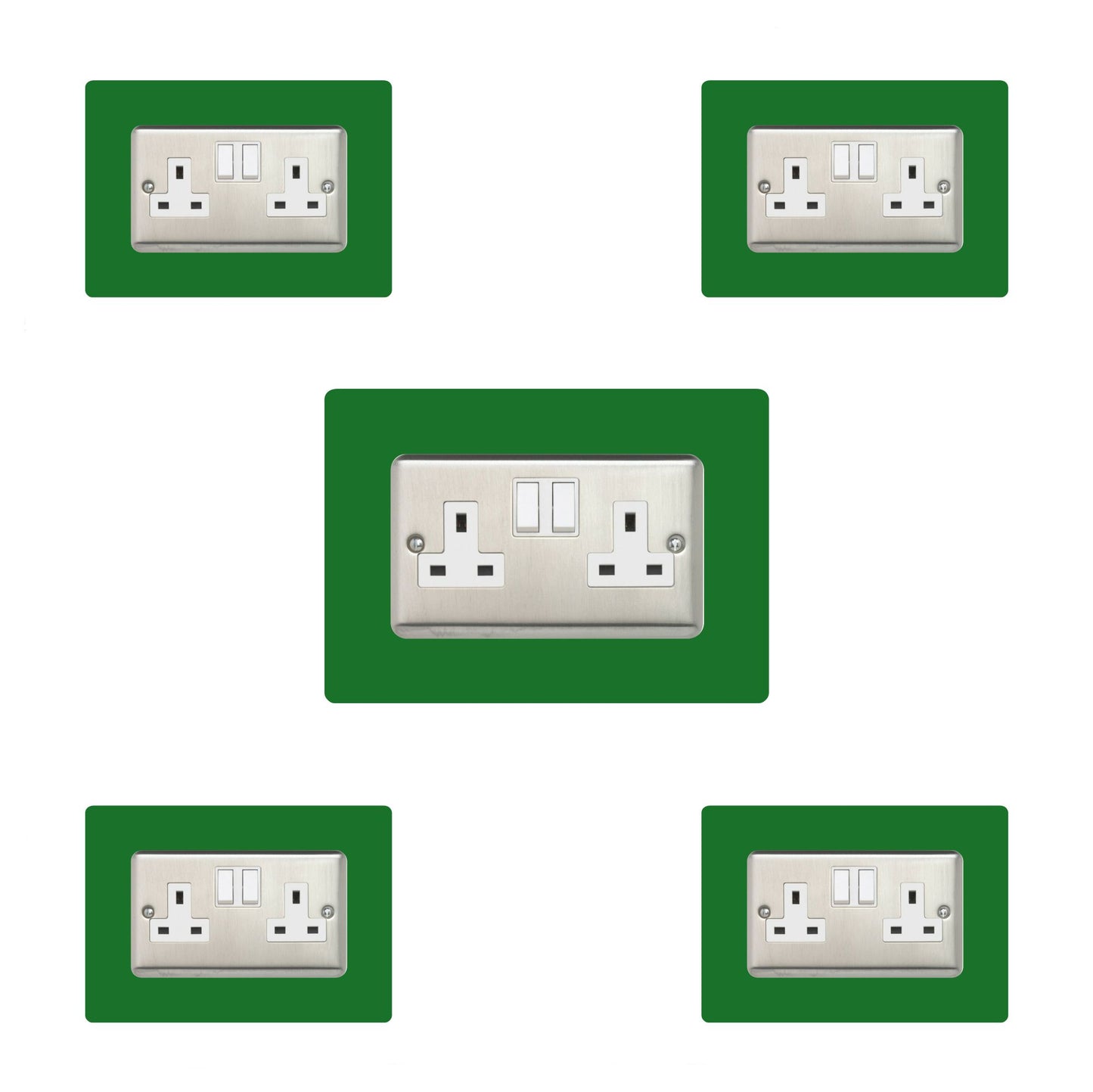 Set of 5 Double Socket Surrounds