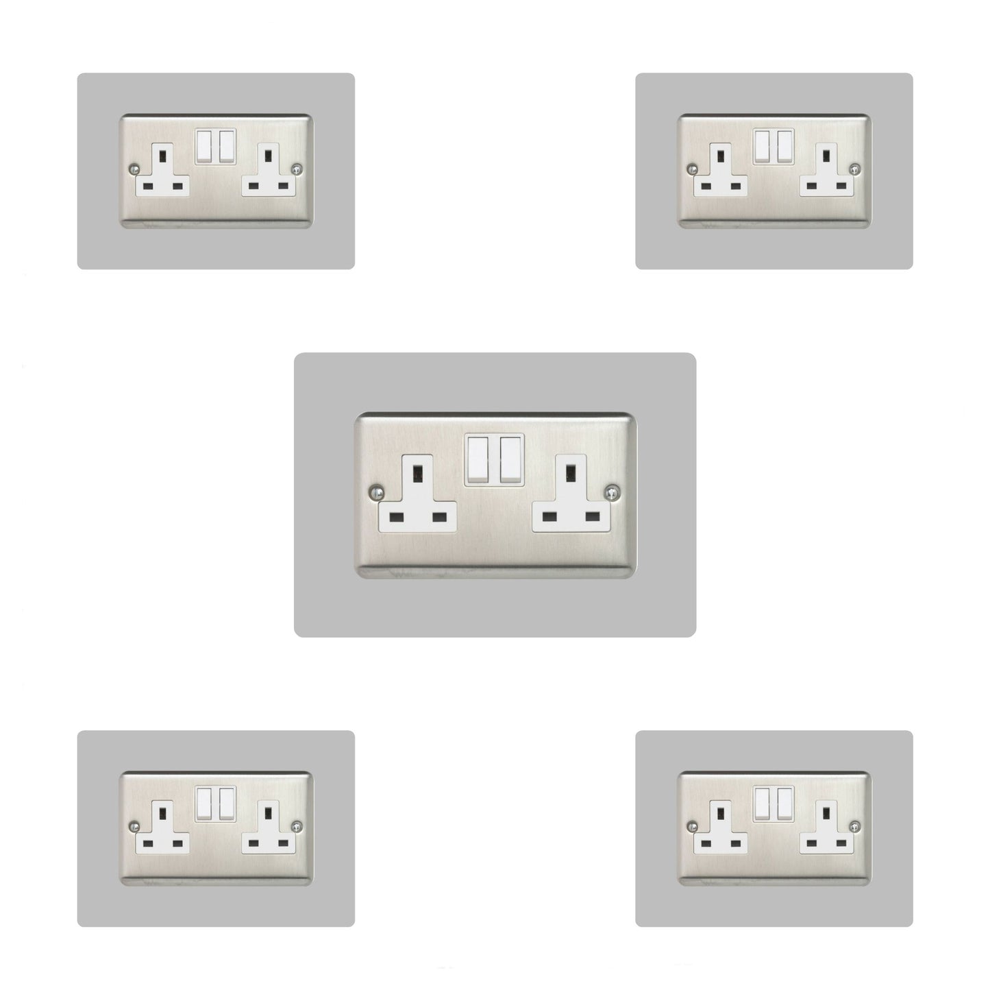Set of 5 Double Socket Surrounds