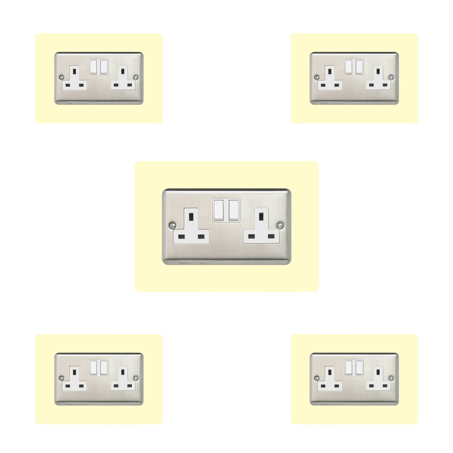 Set of 5 Double Socket Surrounds