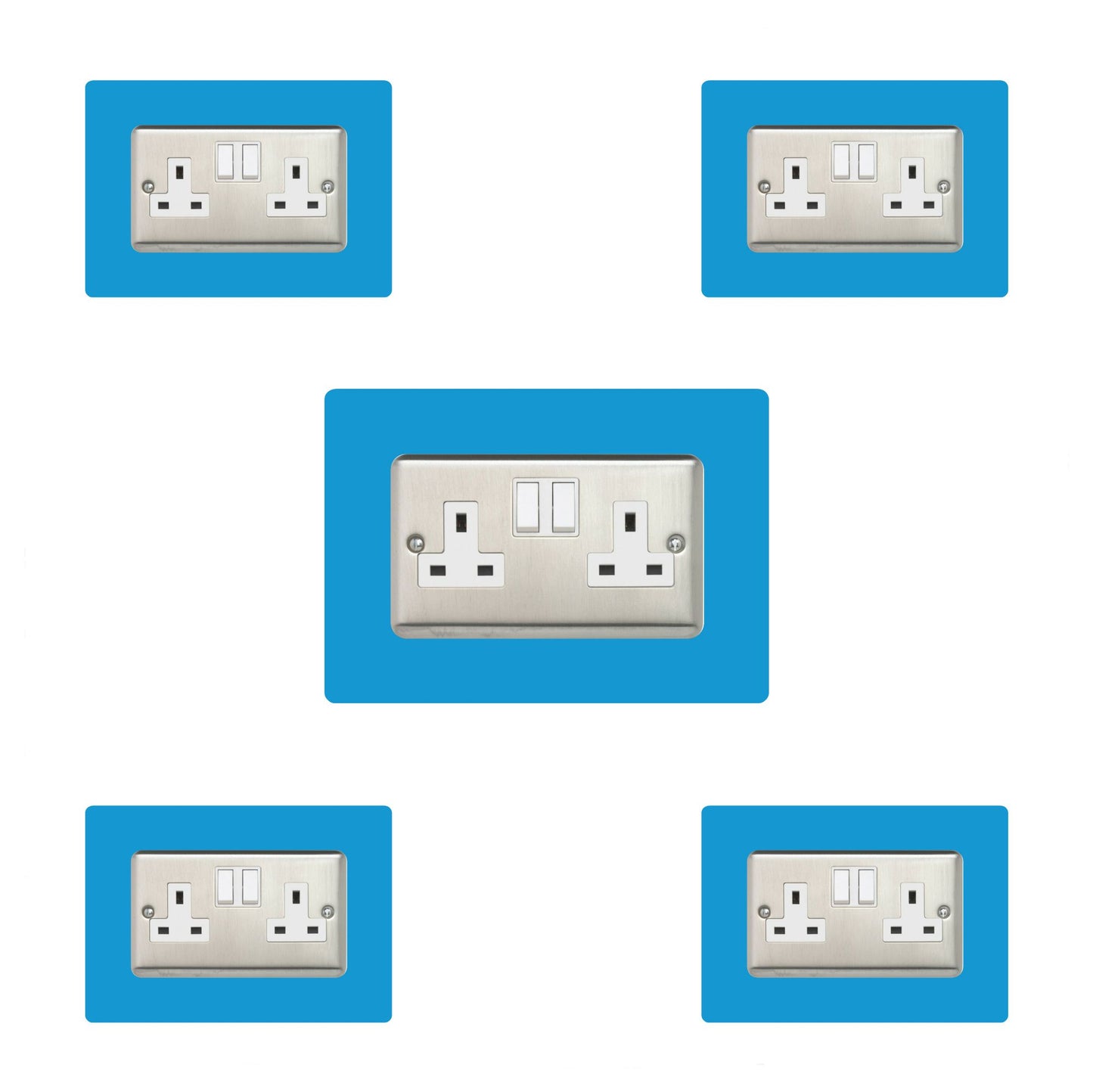 Set of 5 Double Socket Surrounds