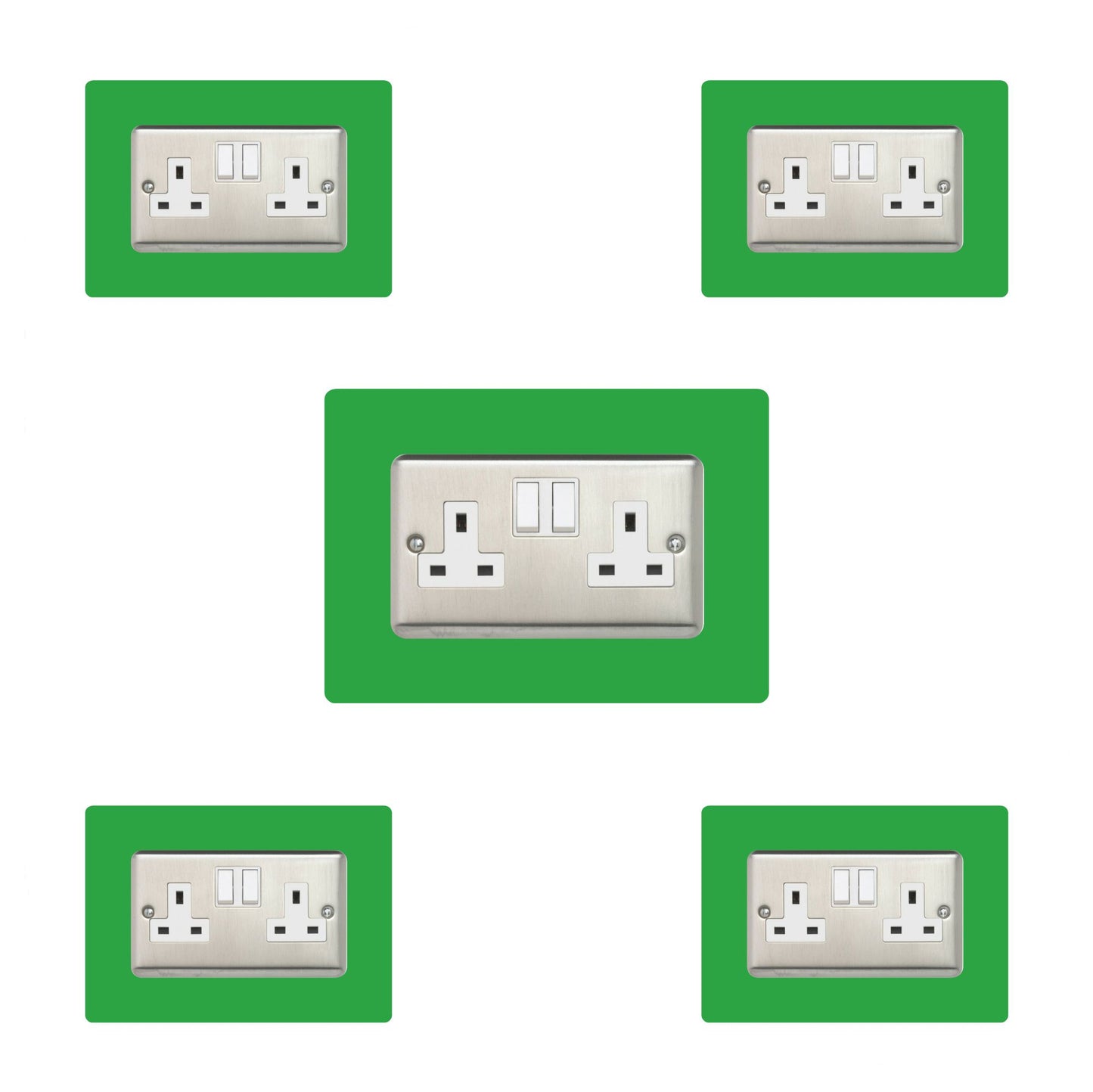 Set of 5 Double Socket Surrounds