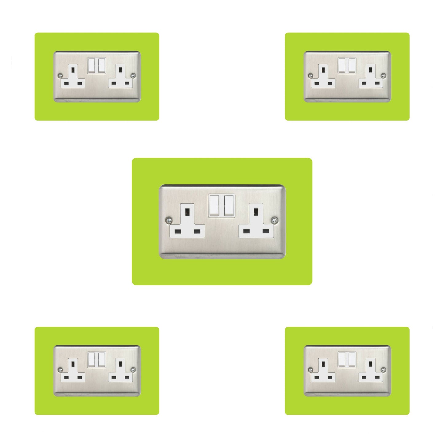 Set of 5 Double Socket Surrounds