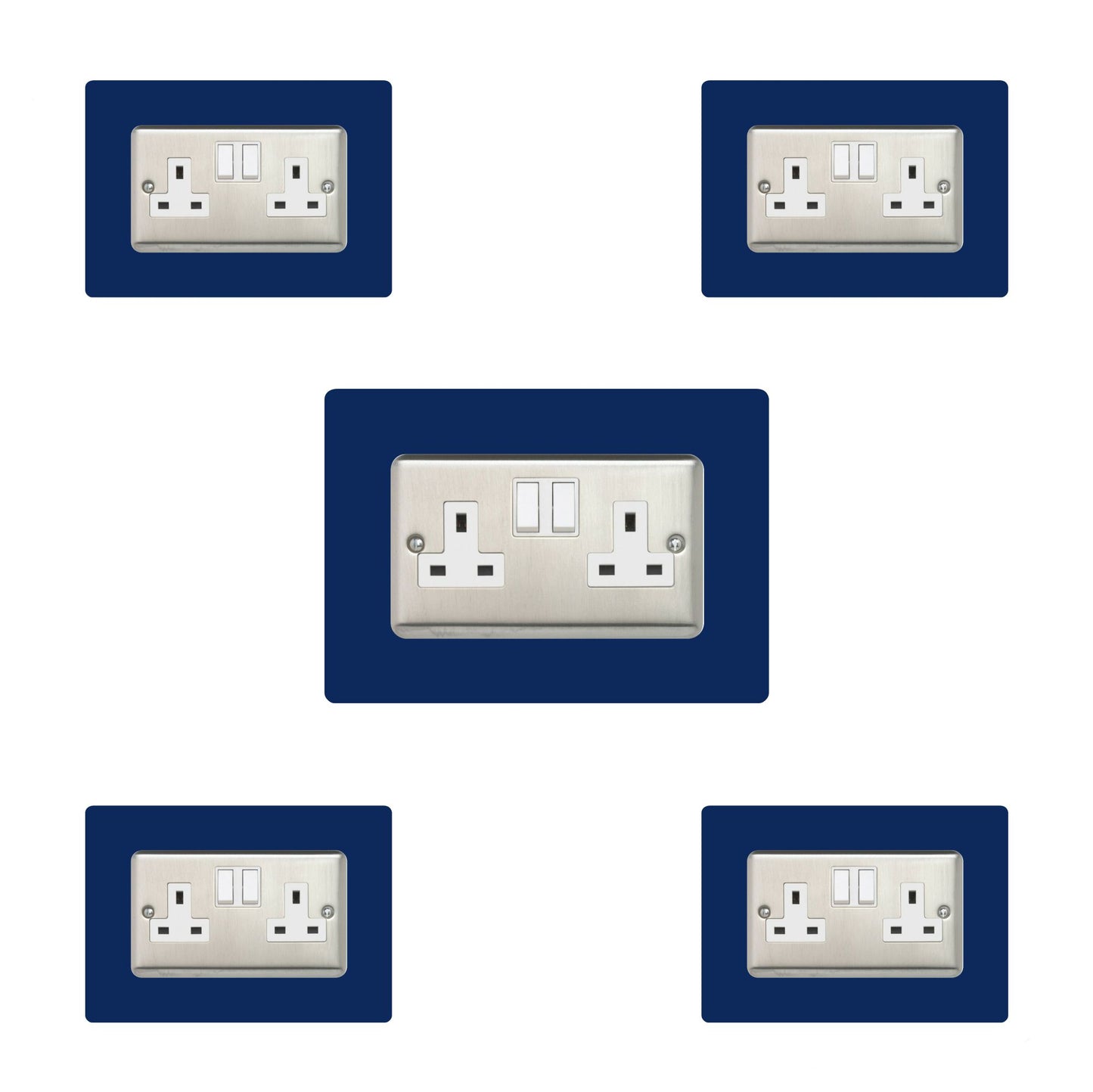 Set of 5 Double Socket Surrounds