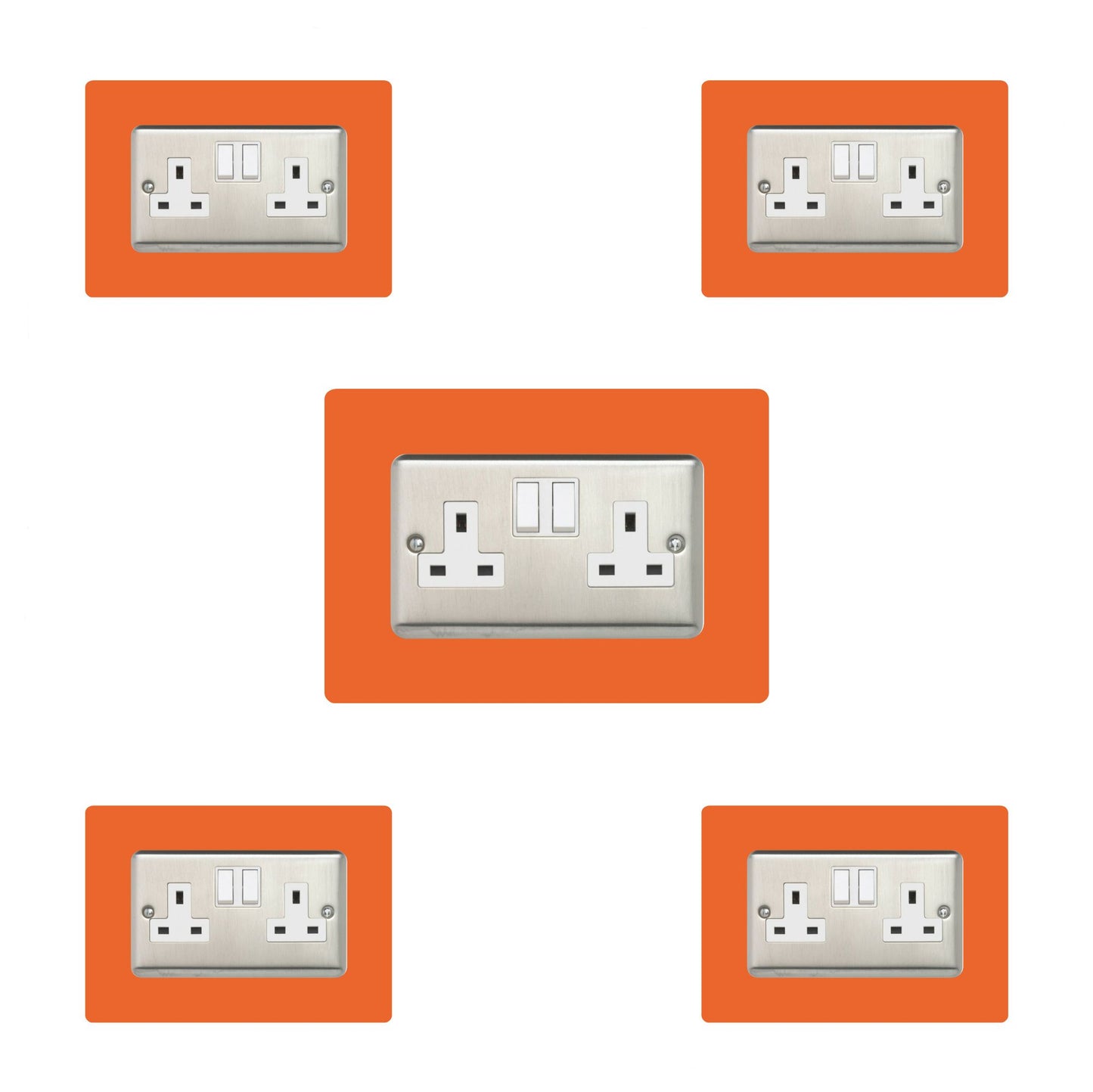 Set of 5 Double Socket Surrounds