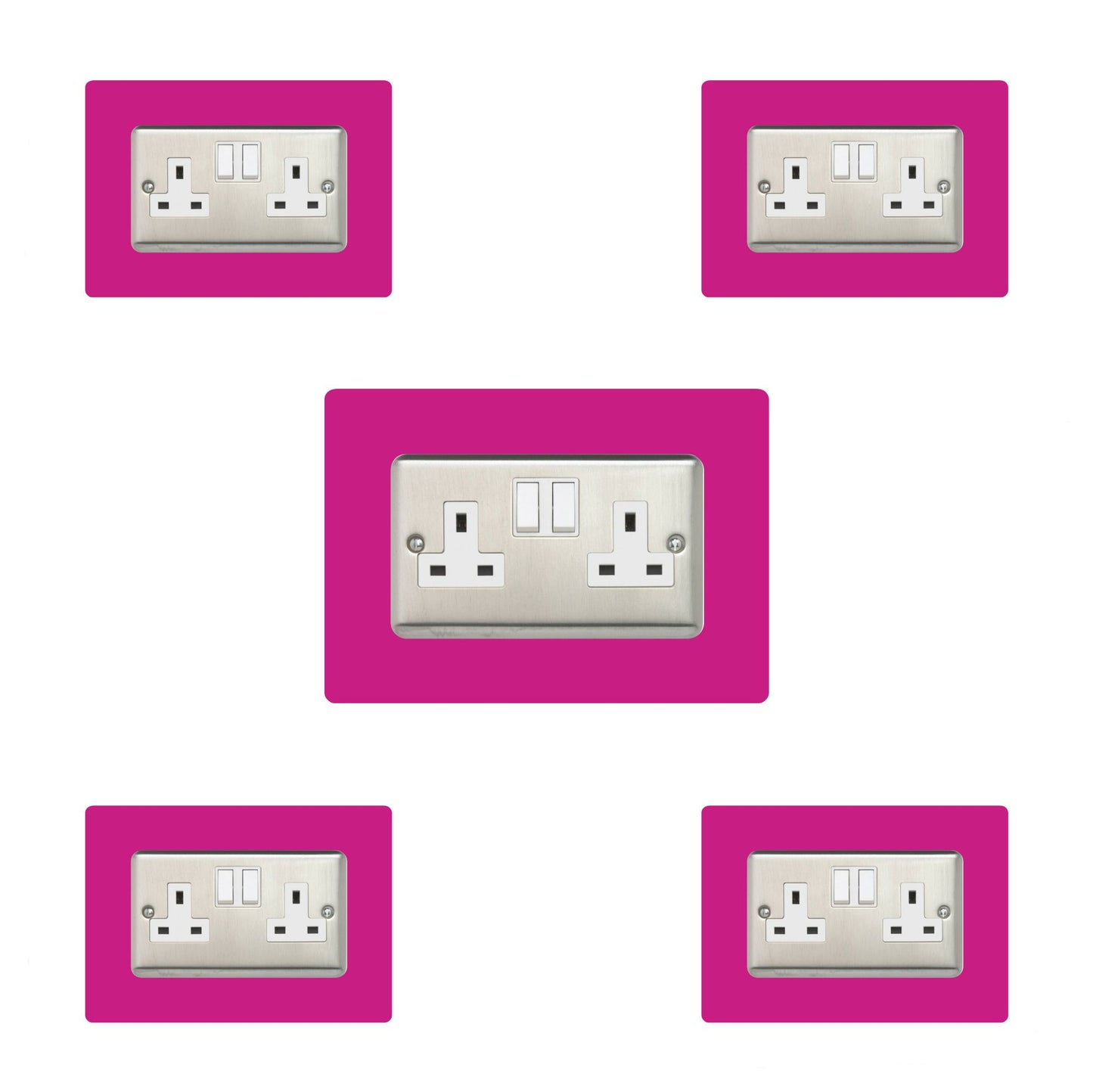 Set of 5 Double Socket Surrounds