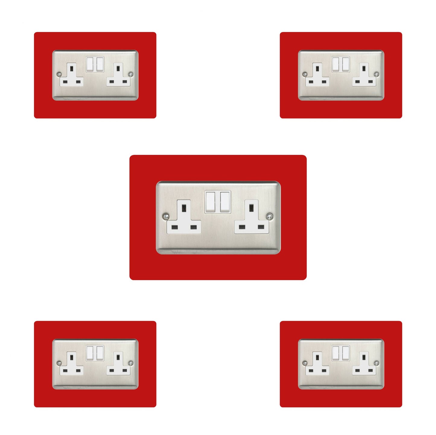 Set of 5 Double Socket Surrounds