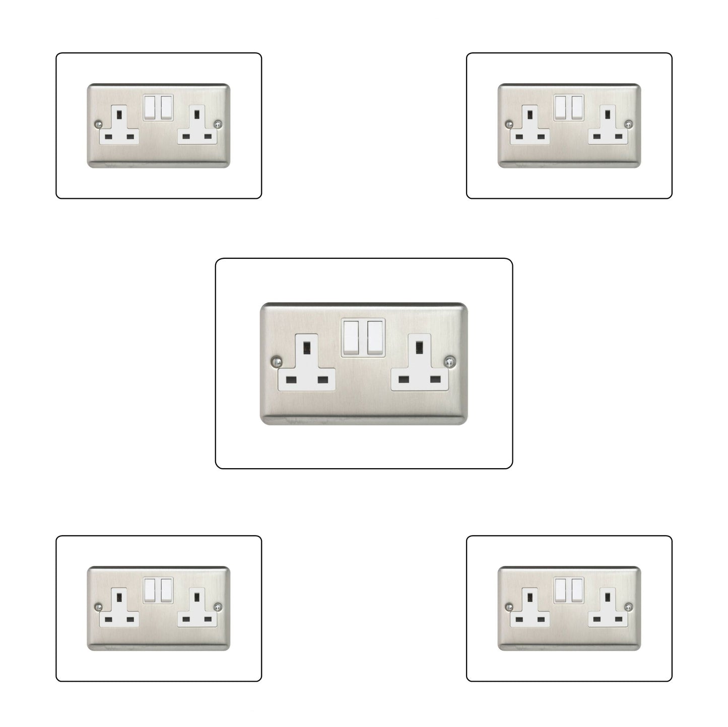 Set of 5 Double Socket Surrounds