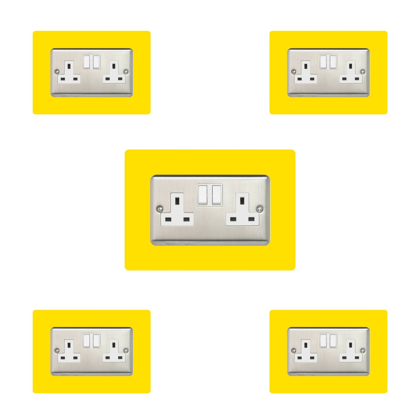 Set of 5 Double Socket Surrounds