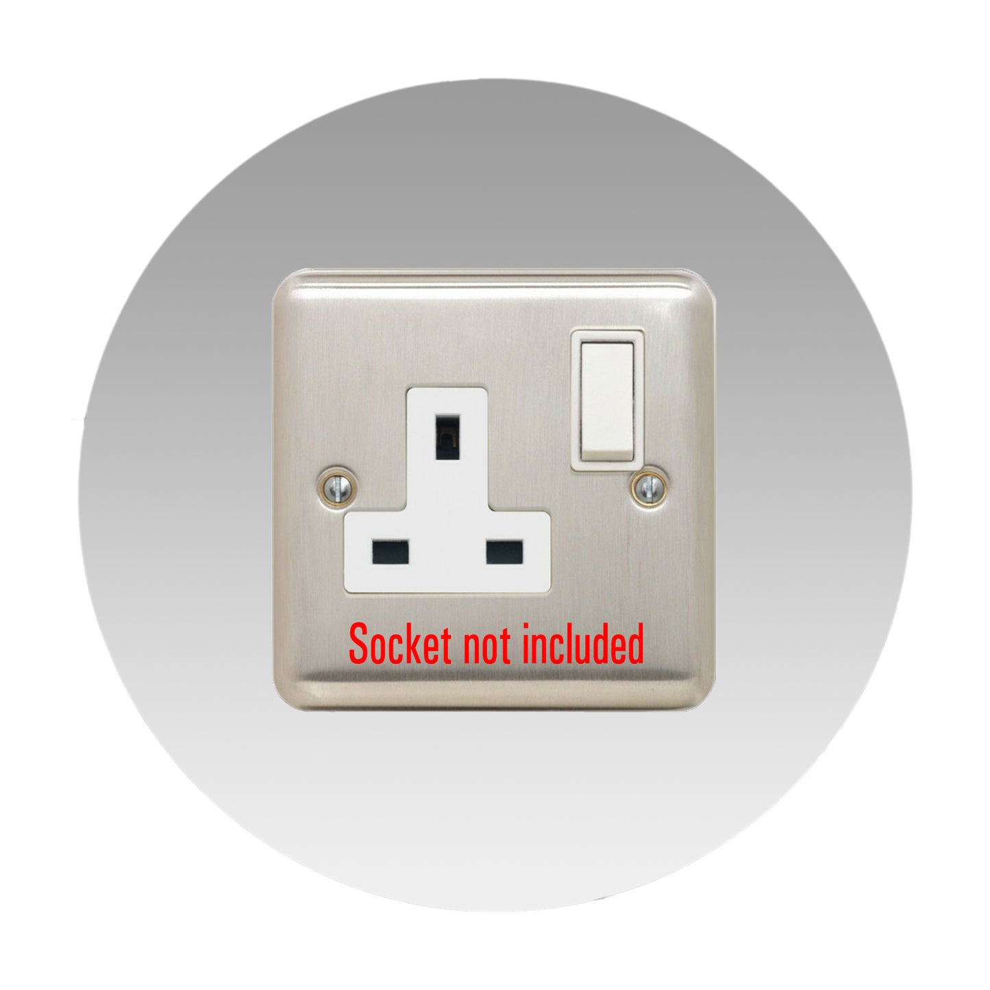 round acrylic single socket surround in white