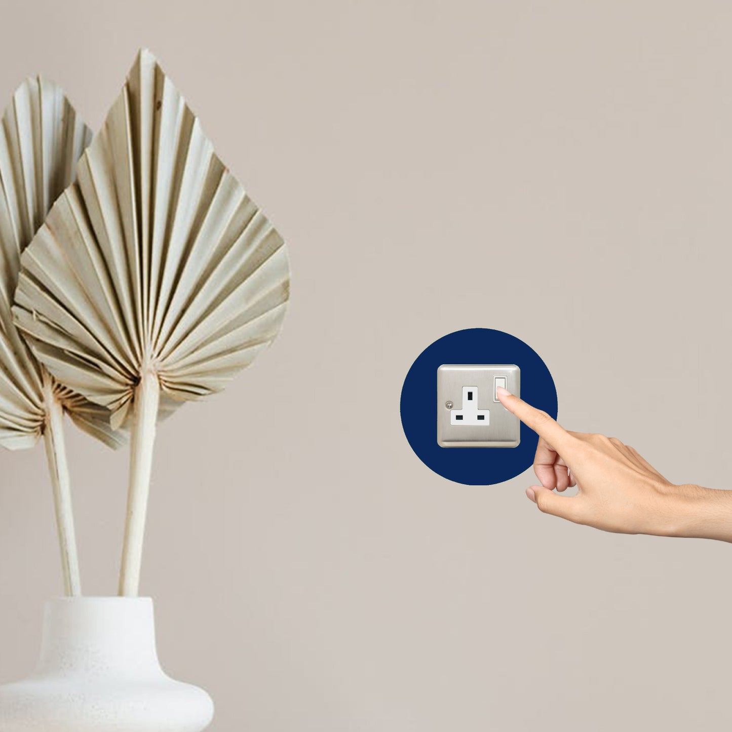 round acrylic single socket surround in blue