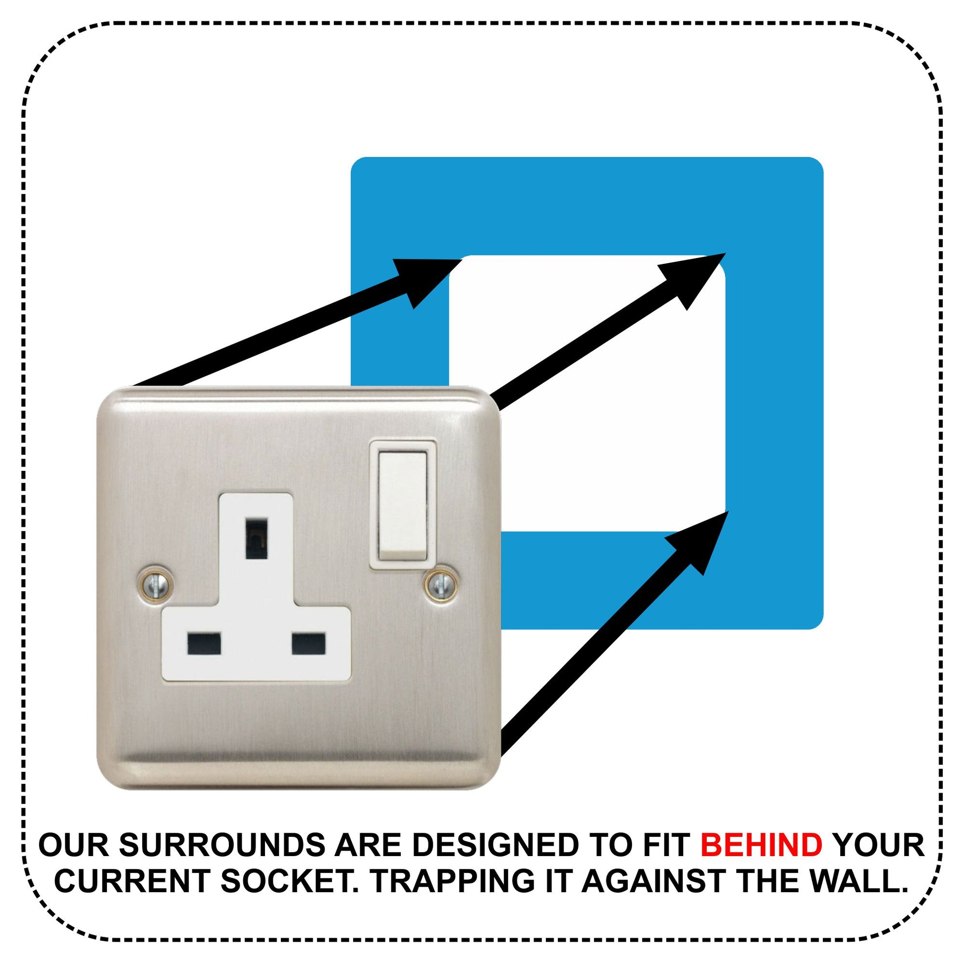 acrylic single socket surround in clear