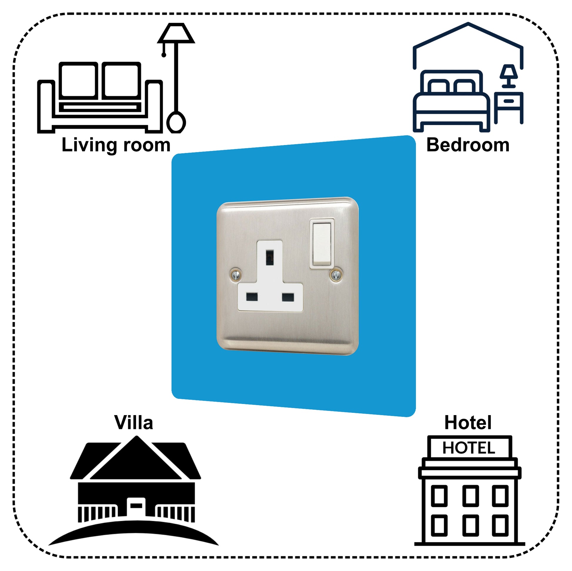 acrylic single socket surround in brown