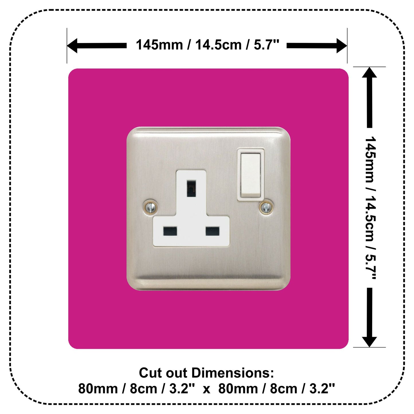 acrylic single socket surround in pink