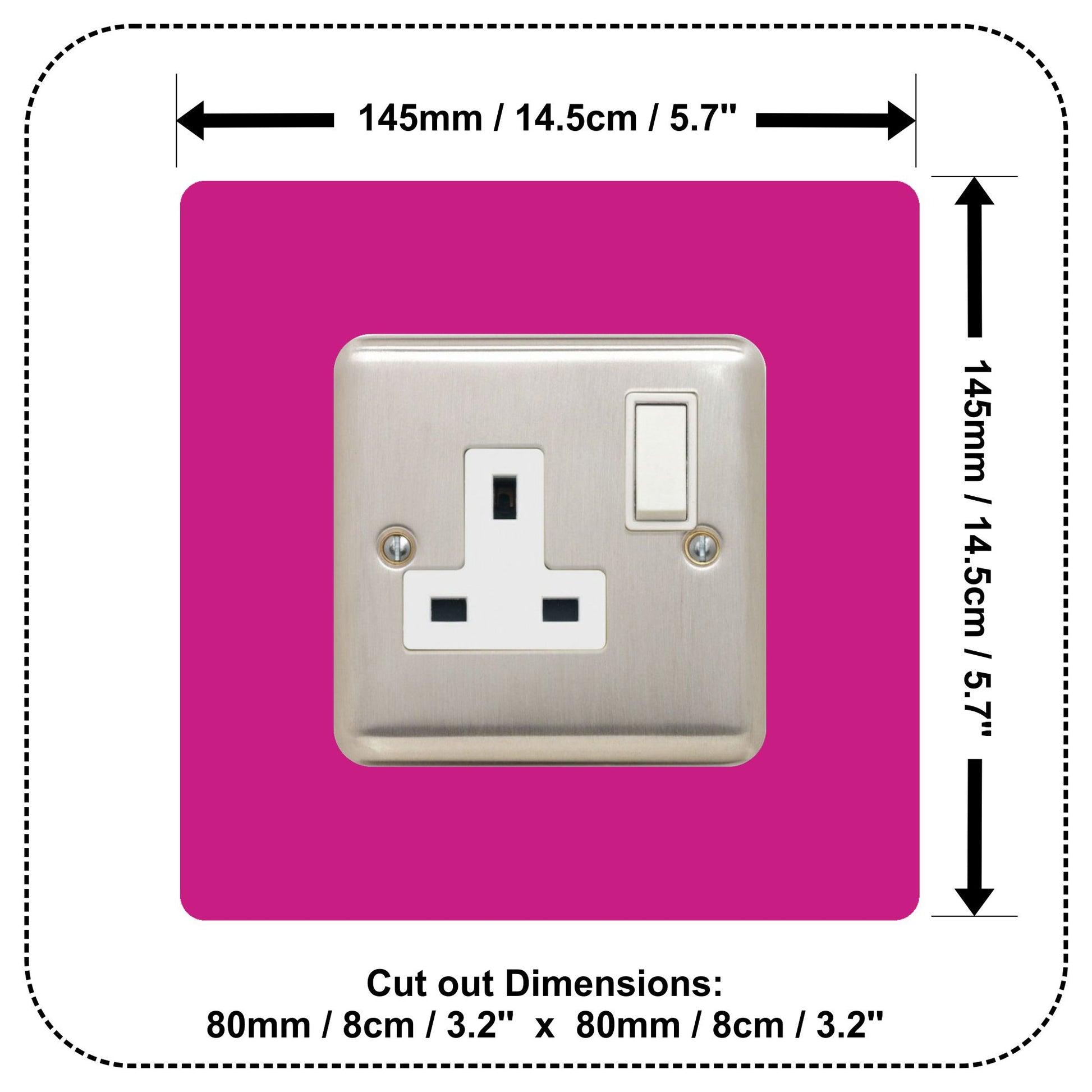 acrylic single socket surround in pink